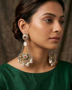 German silver oxidised earring jhumka