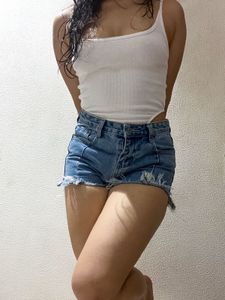 Distressed Denim Shorts
