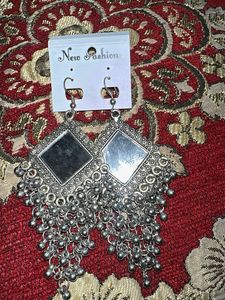 Bohemian Silver Mirror Earrings