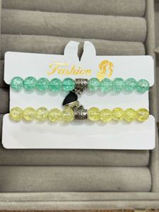 Magnetic Heart Bracelets - Green & Yellow