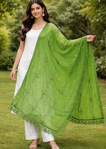 Embellished Green Dupatta