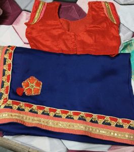 saree with stitch blouse