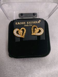 Heart Shape Gold Earrings