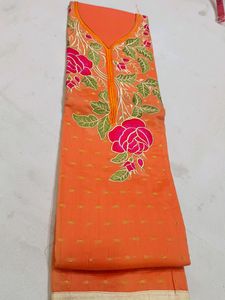 Banarasi Suit With Thread Work On Front