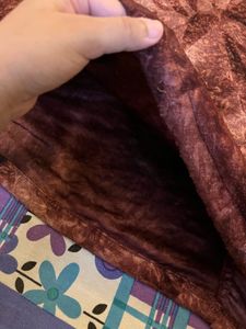 Wine Brocade Dress with Bell Sleeves