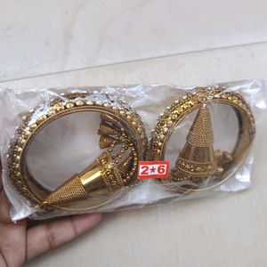 GOLDEN METAL LATKAN BANGLES 3