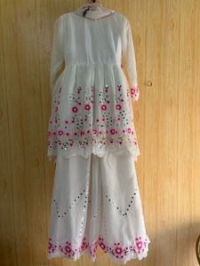 Embroidered Mirror Work Sharara Set