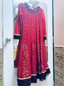 Stunning Red Embroidered Lehenga Set