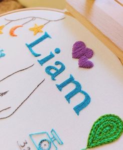 Hand Embroidered Hoop For Baby Welcome