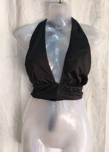 Sexy Halter Neck Black Top
