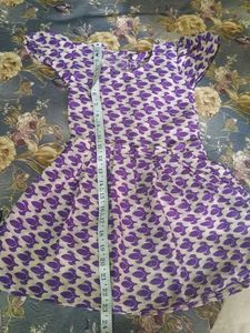 Purple Patterned Fit &amp; Flare Dress