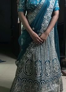 Teal Embroidered Lehenga Choli