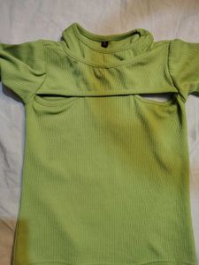 Lime Green Cut-Out Top with thumb hole