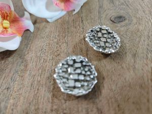 Vintage Unique Silver Tone Statement Earrings