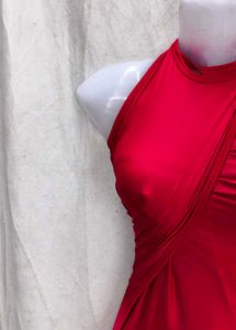 Striking Red Halter Neck Dress