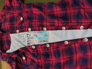 Red Plaid Shirt with Tee