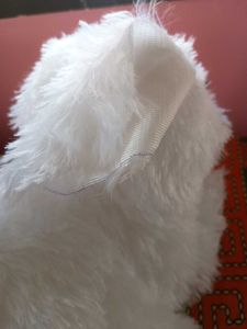 New unused White furry Plush Dog soft Toy