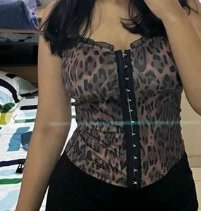 Leopard Print Corset Top