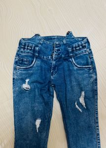 Stylish Ripped Blue Denim Jeans