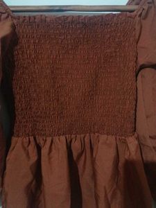 Brown Peplum Top