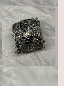 Statement Silver-Tone Cuff Bracelet