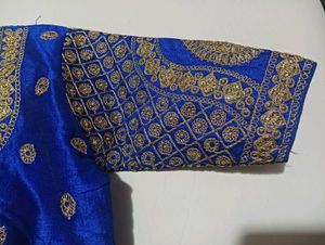 Royal Blue Embroidered Blouse