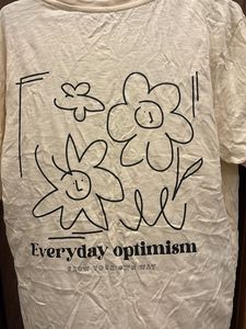 Cream T-Shirt with "Everyday Optimism" Graphic