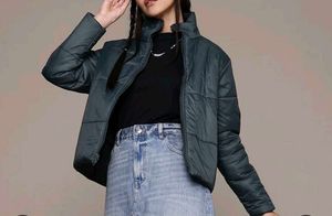 Stylish Green and black reversible Puffer Jacket