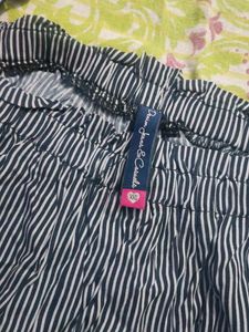Striped Off-Shoulder Top with Rose Applique
