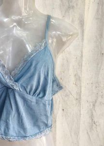 Light Blue Lace Trim Cami Top