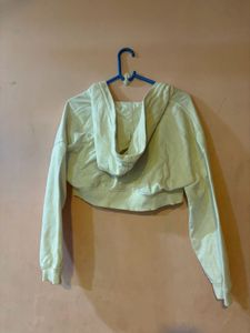 white Cropped zipper