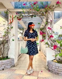 Black Floral Mini Dress