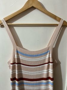 Striped Knit Midi Dress