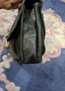 Classic Black Leather Satchel Bag