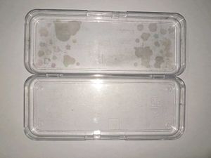 Transparent Pencil case with pink sticker cute dec