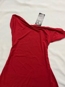 Red One-Shoulder Mini Dress