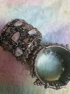 Boho Silver Bangle Set