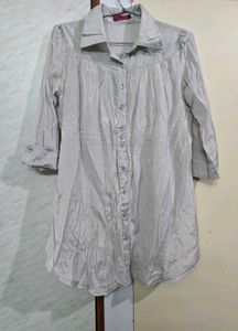 Silver Patterened Tunic Shirt 💮