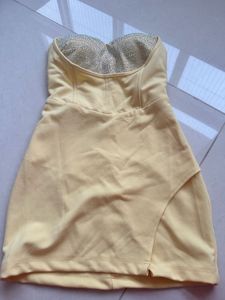 Sparkling Sequin Bustier Yellow Dress
