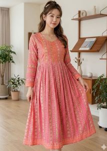 Vibrant Pink Floral kurti