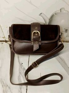 Chic Brown Crossbody Bag with Buckle