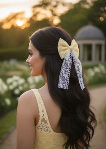 lace hair bow clip