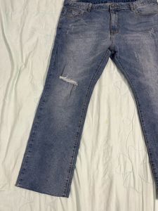 Distressed Blue Denim Jeans unisex