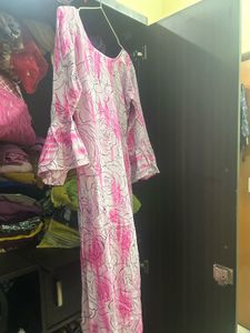 Pink Rose Print Kurta set