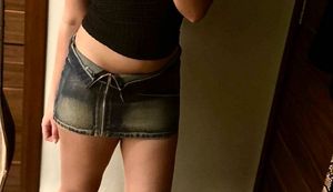 Edgy Denim Mini Skirt with Zipper Detail