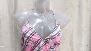 Pink Plaid Halter Top
