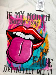 Shein Graphic Print White T-shirt