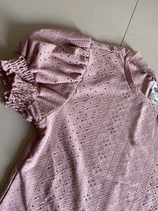 Chic Pink Puff Sleeve crop Top