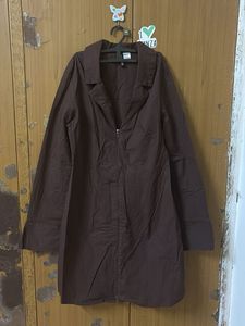 Stylish Brown Zipper Dress