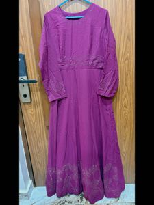 Beautiful Purple Embellished Gown with Dupatta